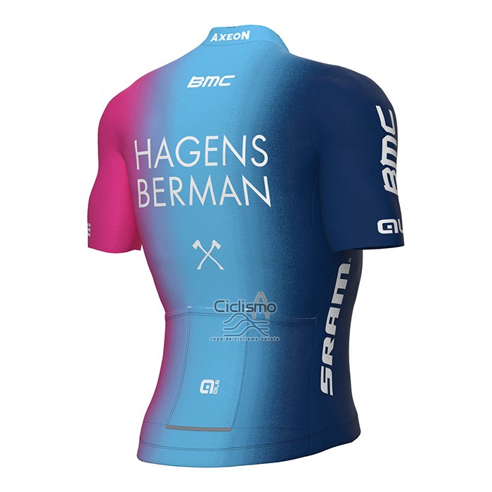 Hagens Berman Axeon Ropa Ciclismo Culotte Corto 2022 Men Mangas Cortas Fucsia Azur